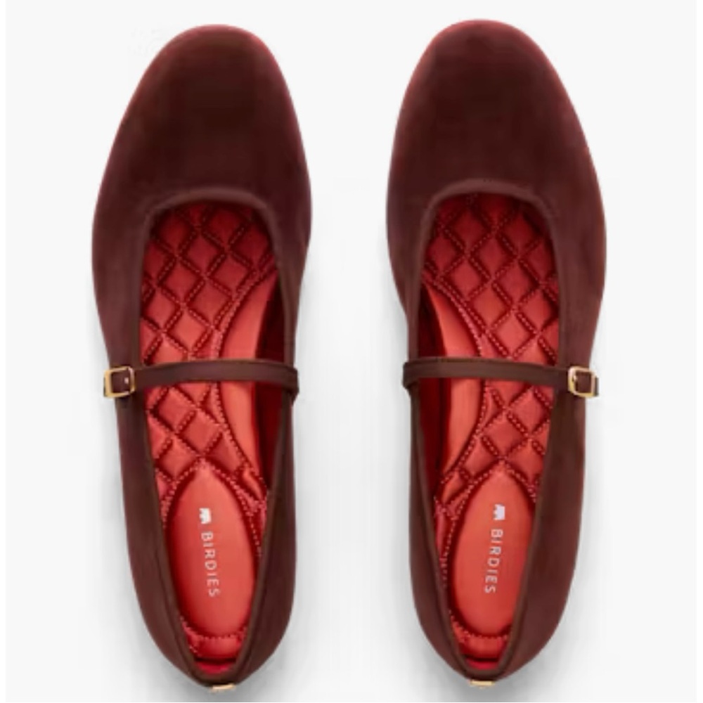 BRAND NEW Birdies The Hummingbird Mary Jane flat in brandy velvet